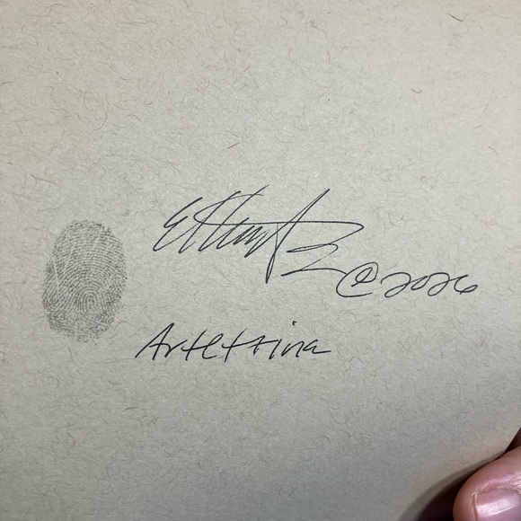 Original Bunny Rabbit painting Whimsical surreal art Character Charcoal Pastel - Picture 7 of 8